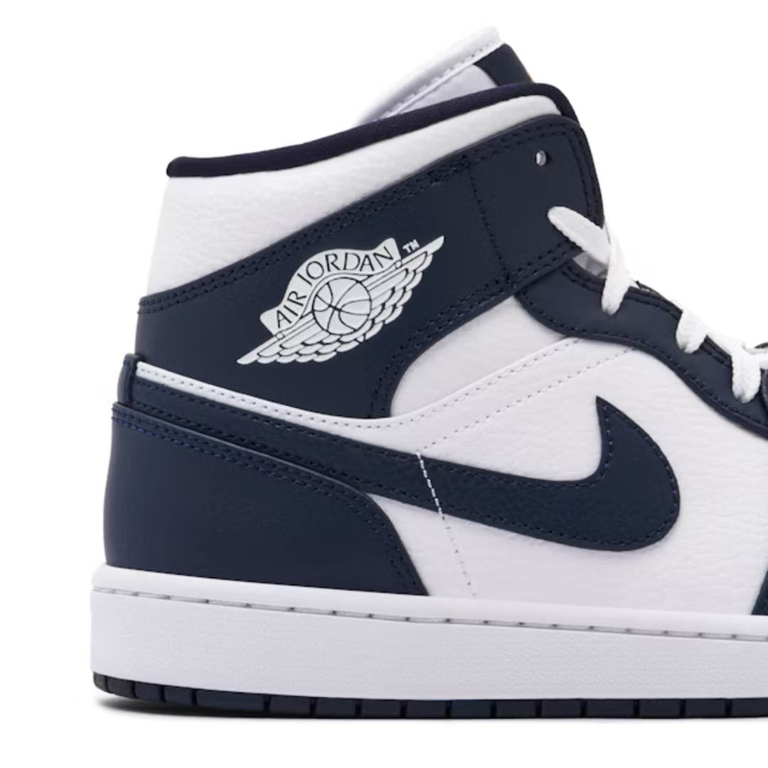 Air Jordan 1 Mid White Metallic Gold Obsidian