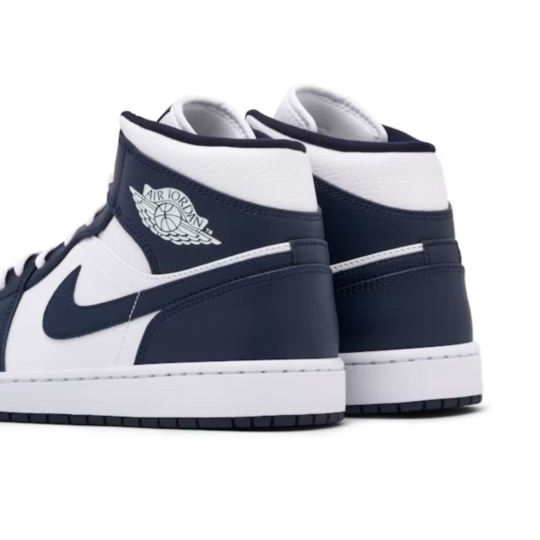 Air Jordan 1 Mid White Metallic Gold Obsidian